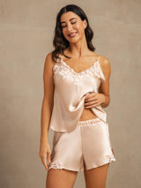 [Rosa] SilkSilky-IT Sleeveless V Neck Set di Bretelle 003