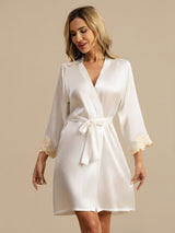 [Bianco] SilkSilky-IT 3/4 Sleeve Vestaglia da donna 003