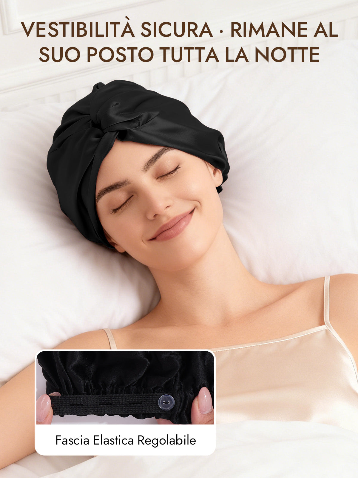 [Nero] SilkSilky-IT 22Momme Seta pura Sleep Cap 004