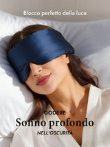 [Blu Scuro] SilkSilky-IT Mascherina da Notte 003