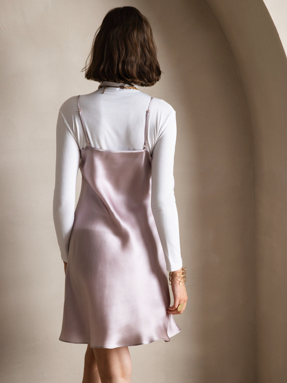 [Lavanda] SilkSilky-IT Seta pura Dress 002,