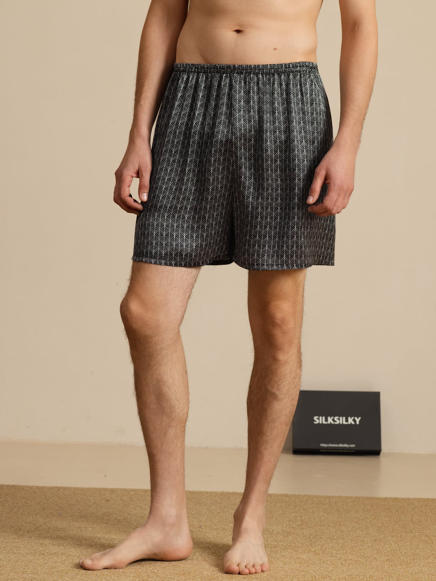 [Ginkgo Nero] SilkSilky-IT Mens Sleep Bottoms 001