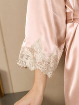 [Rosa] SilkSilky-IT 3/4 Sleeve V Neck Set camicia e vestaglia 010
