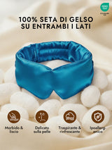[Verde Acqua] SilkSilky-IT Mascherina da Notte 002