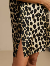 [Leopardo] SilkSilky-IT Half Sleeve V Neck Camicia da notte 005