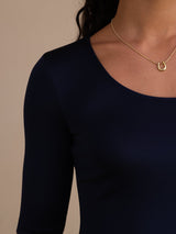 [Blu Scuro] SilkSilky-IT Half Sleeve Magliette donna 004