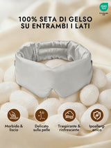 [Argento] SilkSilky-IT Mascherina da Notte 002