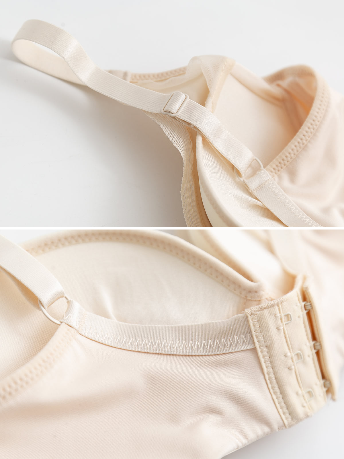 [Beige] SilkSilky-IT Maglia di seta Bra 006