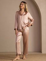 [Toscana] SilkSilky-IT Long Sleeve Lapel Collar Pigiami da donna 001