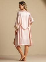 [Rosa] SilkSilky-IT 3/4 Sleeve V Neck Set camicia e vestaglia 002