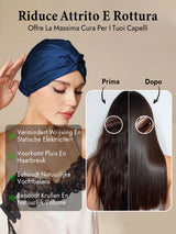 [Blu Scuro] SilkSilky-IT Cuffia di seta 005