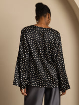 [Pois] SilkSilky-IT 19Momme Seta Bell Sleeve Blouse 002