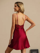 [Vino] SilkSilky-IT Sleeveless Deep V Neck Camicia da notte 002