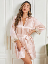 [Rosa] SilkSilky-IT 3/4 Sleeve Vestaglia da donna 004