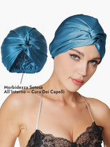 [Verde Acqua] SilkSilky-IT Cuffia di seta 004
