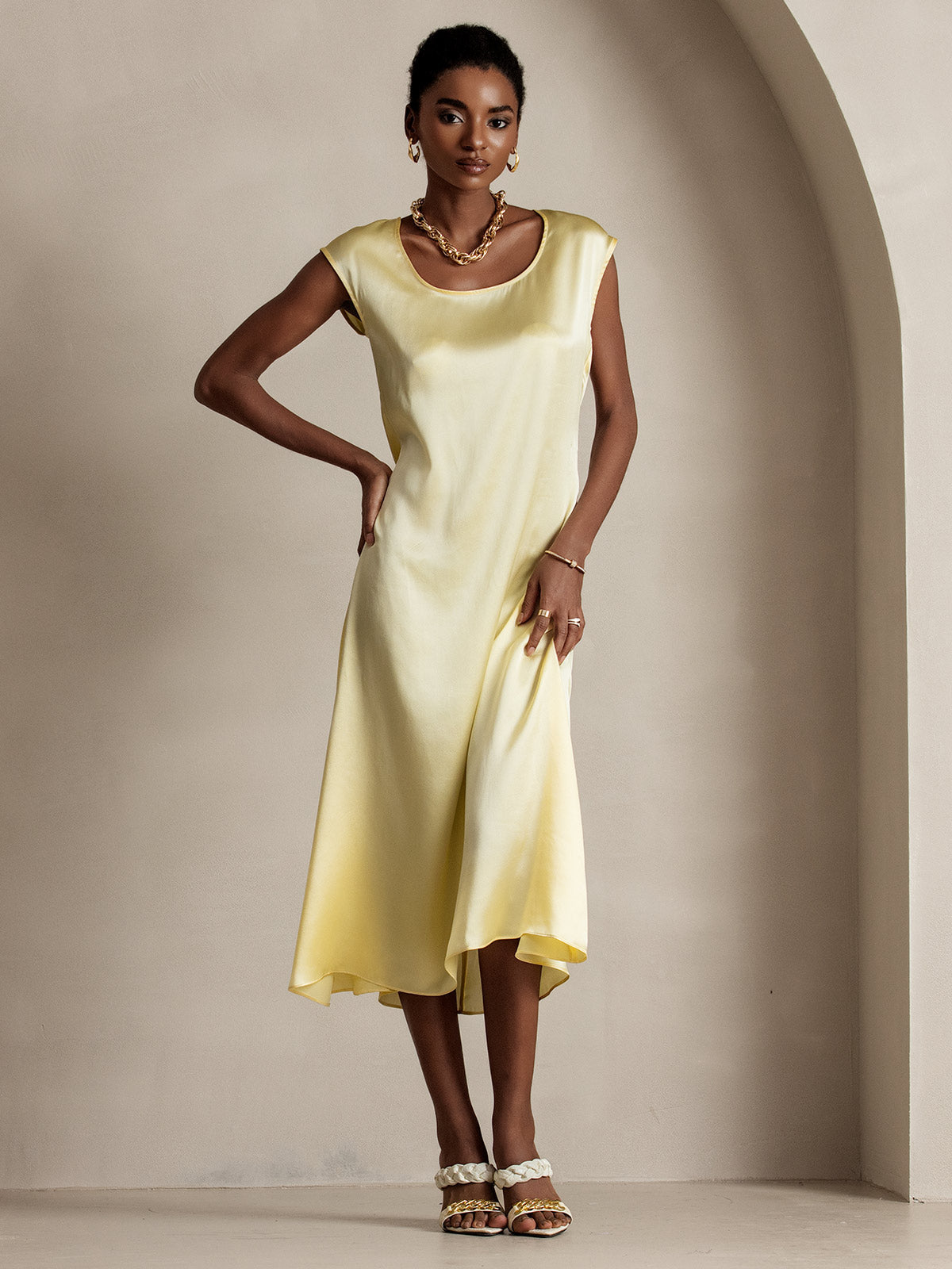 [Giallo Chiaro] SilkSilky-IT 19Momme Seta Dress 003