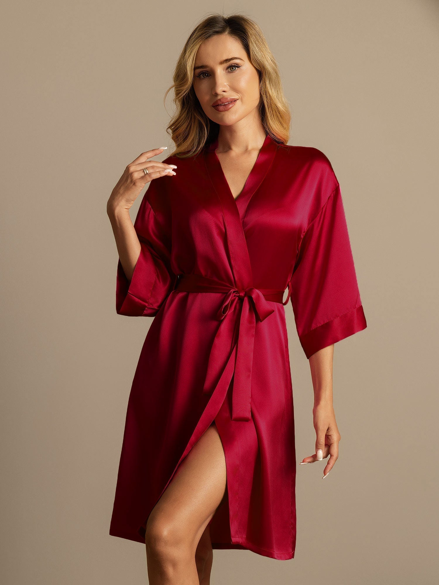 [Vino] SilkSilky-IT A tre quarti Vestaglia da donna 001