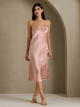 [Toscana] SilkSilky-IT Sleeveless V Neck Vestiti da donna 006