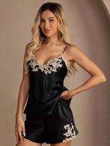 [Nero] SilkSilky-IT Sleeveless V Neck Set di Bretelle 001