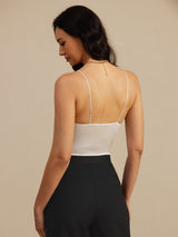 [Bianco] SilkSilky-IT Spaghetti Strap V Neck Cami 002