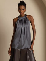 [Grigio Scuro] SilkSilky-IT Sleeveless Halter Magliette donna 001