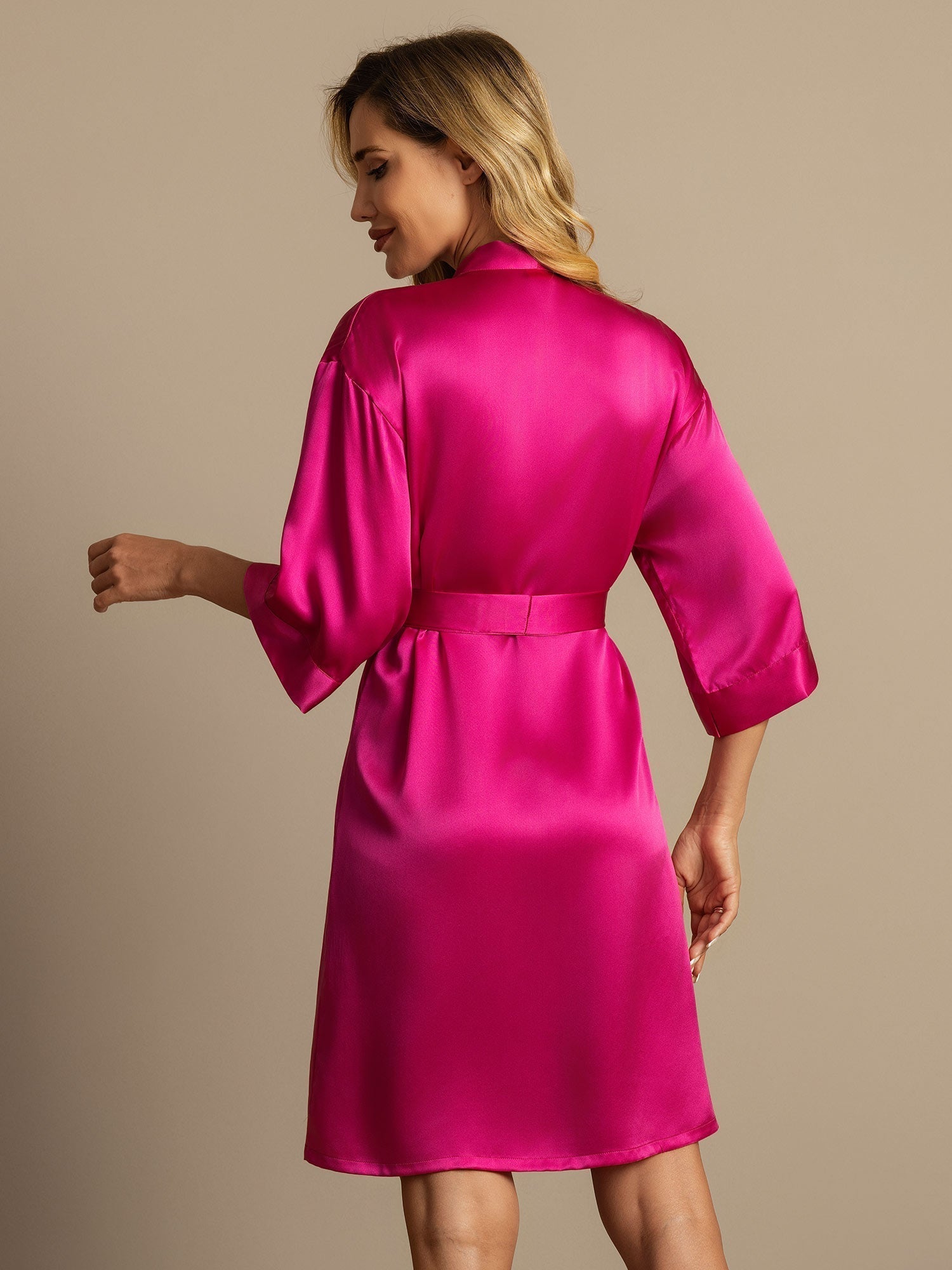 [Rosa Rossa] SilkSilky-IT A tre quarti Vestaglia da donna 002