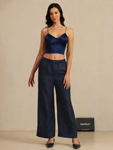 [Blu Scuro] SilkSilky-IT Spaghetti Strap V Neck Cami 007