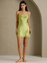 [Menta Verde] SilkSilky-IT Sleeveless Sweetheart Neck Camicia da notte 009