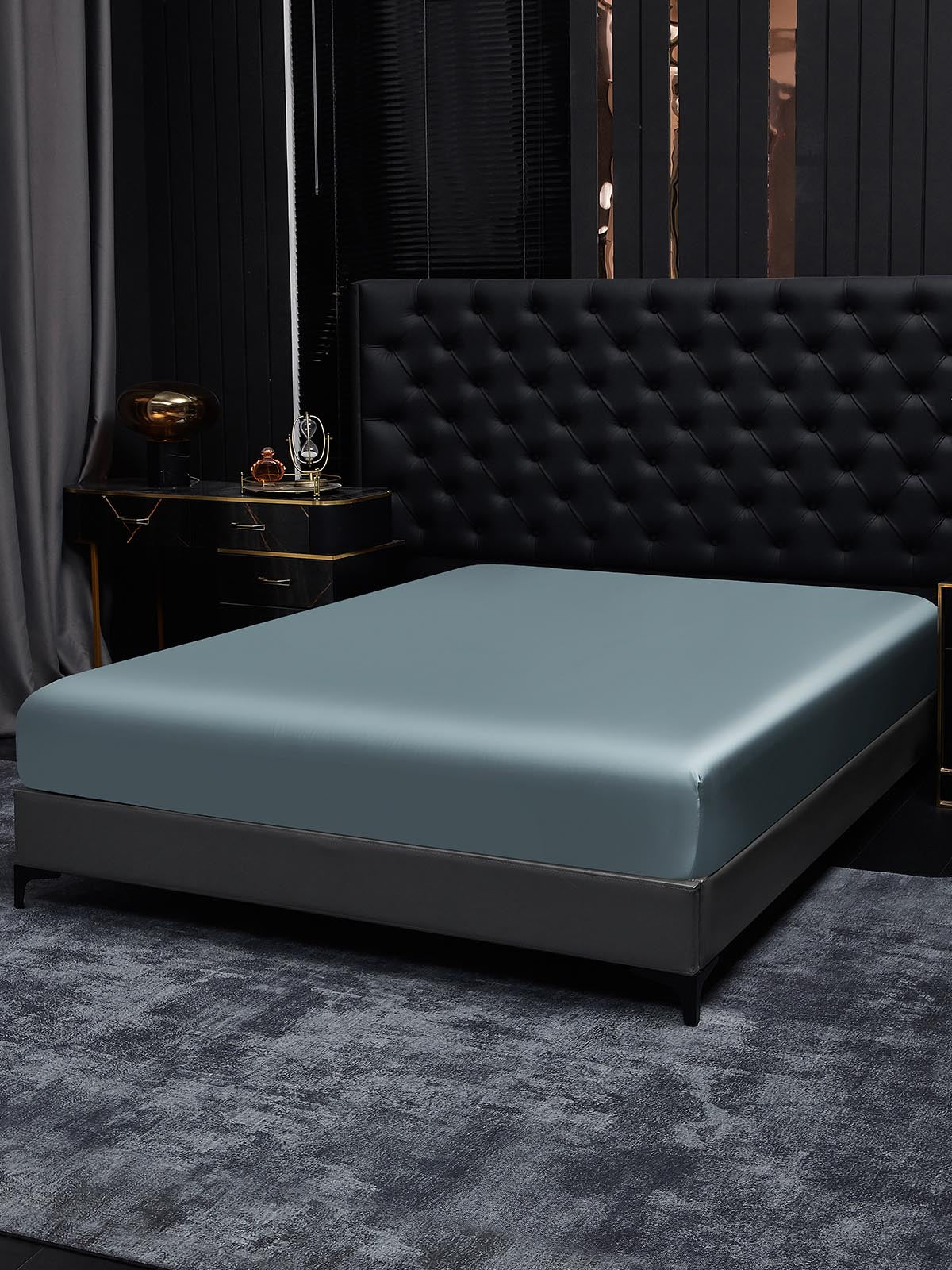 [Blu Grigiastro] SilkSilky-IT 22Momme Seta pura Sheet 002