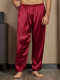 SilkSilky IT Seta pura Mens Sleep Bottoms Vino 003