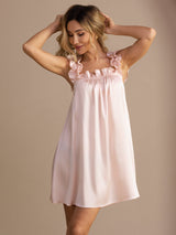 [Rosa] SilkSilky-IT Sleeveless Square Neck Camicia da notte 001