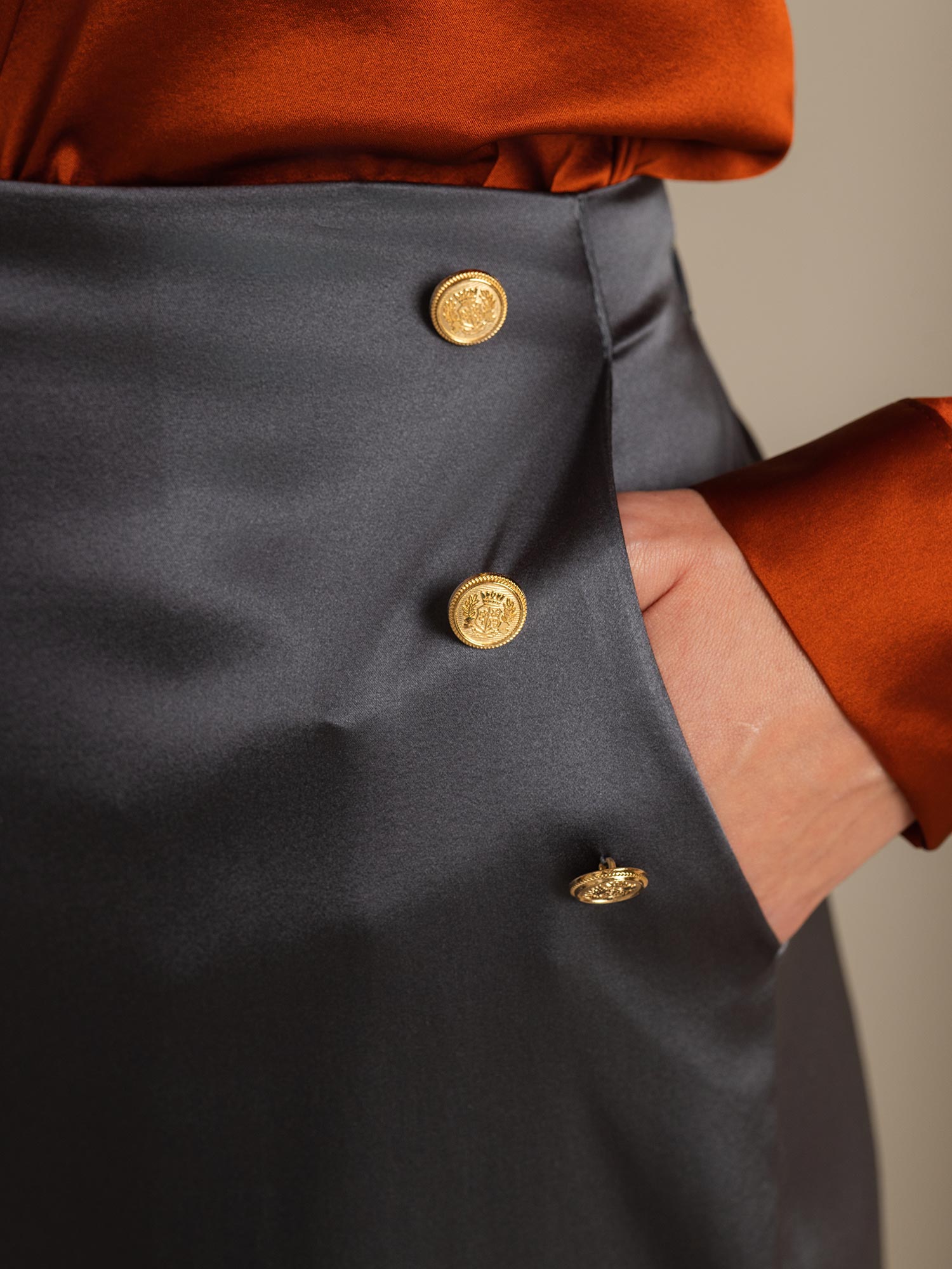 [Grigio Scuro] SilkSilky-IT 19Momme Seta Womens Pants 004,