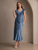 [Verde Petrolio Intenso] SilkSilky-IT Cap Sleeve Vestiti da donna 003