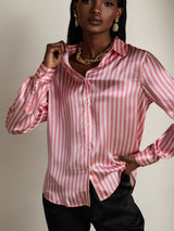 [Riga Rosa] SilkSilky-IT Long Sleeve Lapel Collar Camicie da donna 003