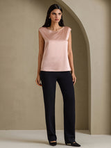 [Toscana] SilkSilky-IT Cap Sleeve Round Neck Magliette donna 006