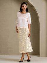 [Rosa] SilkSilky-IT Half Sleeve Magliette donna 006