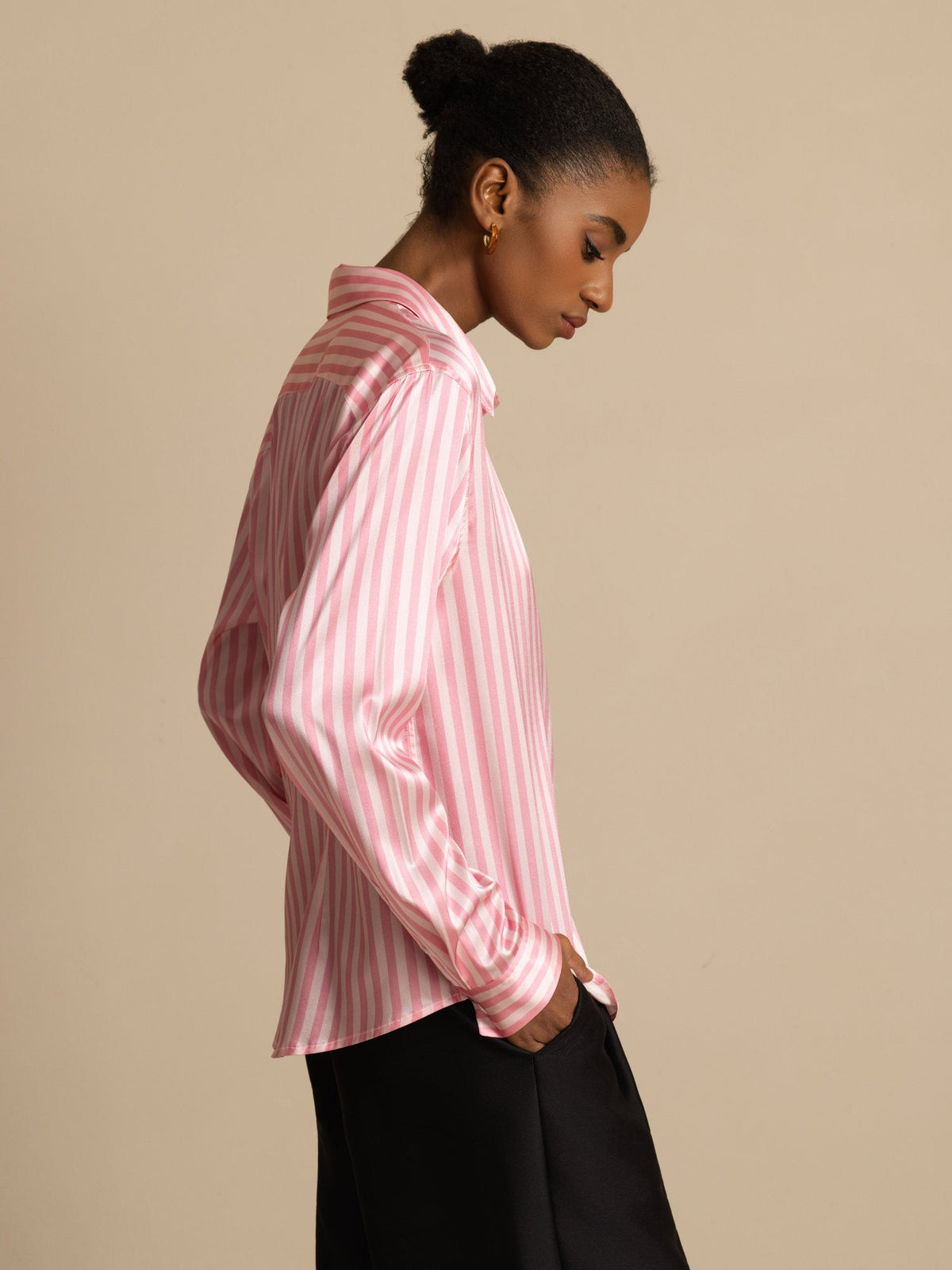 [Riga Rosa] SilkSilky-IT Long Sleeve Lapel Collar Camicie da donna 002