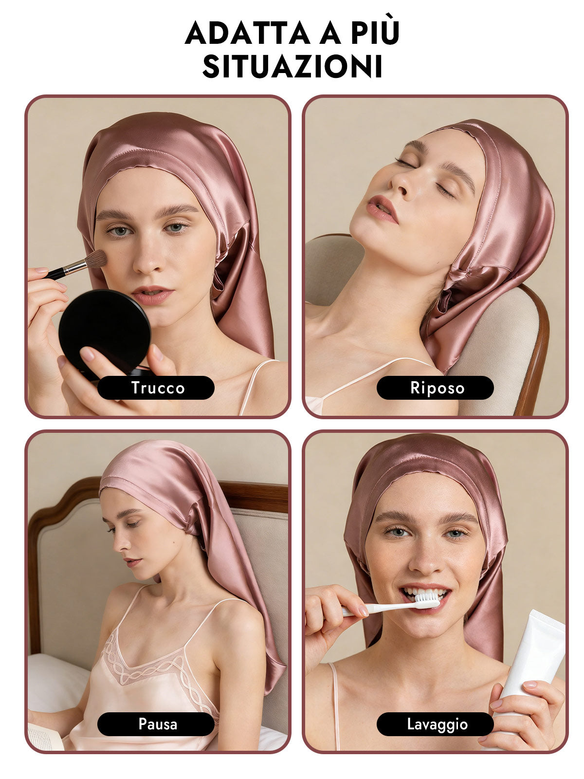 [Malva Pallido] SilkSilky-IT Cuffia di seta 007