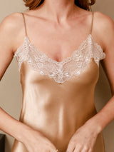 [Champagne] SilkSilky-IT 3/4 Sleeve V Neck Set camicia e vestaglia 007
