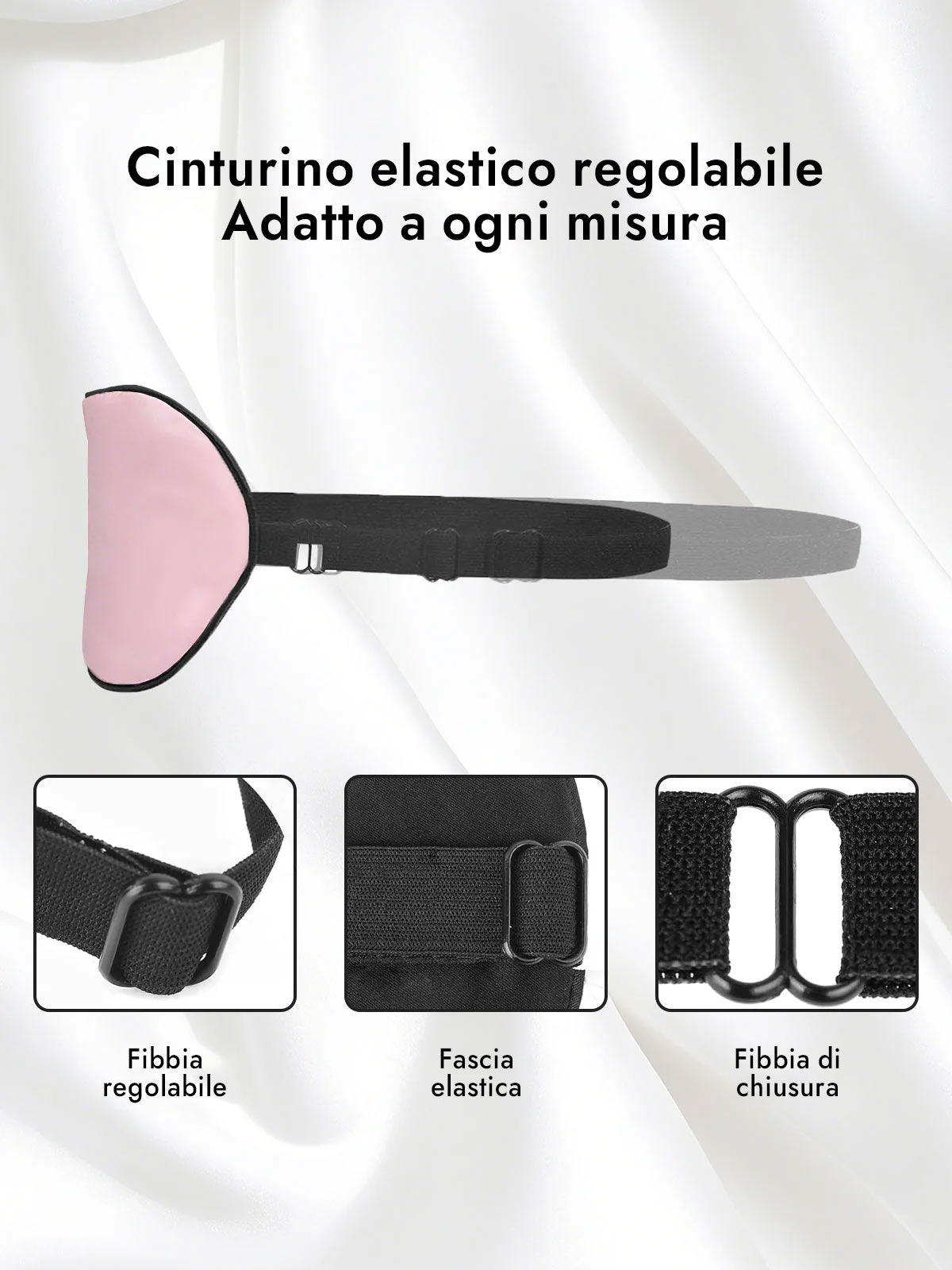 [Rosa Chiaro] SilkSilky-IT Mascherina da Notte 004
