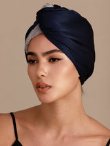 [Blu Scuro] SilkSilky-IT Turbante Per Capelli 002