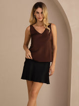 [Caffè] SilkSilky-IT Sleeveless V Neck Cami 005