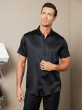 SilkSilky-IT-Seta-Maniche-Corte-Colletto-risvolto-Camicia-da-uomo-Nero-003