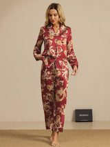 [Drago Vino] SilkSilky-IT Long Sleeve Lapel Collar Pigiami da donna 007