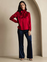 [Vino] SilkSilky-IT Long Sleeve High Neck Camicette 006