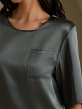 [Grigio Scuro] SilkSilky-IT Half Sleeve Magliette donna 004