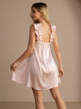 [Rosa] SilkSilky-IT Sleeveless Square Neck Camicia da notte 002