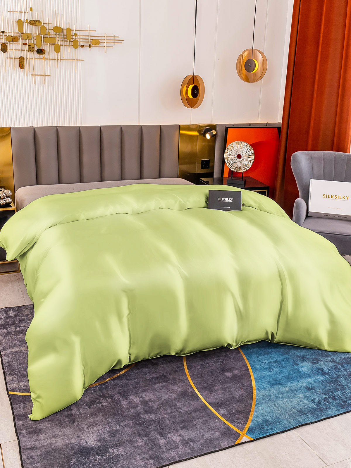 [Menta Verde] SilkSilky-IT 19Momme Seta pura Duvet Cover 002