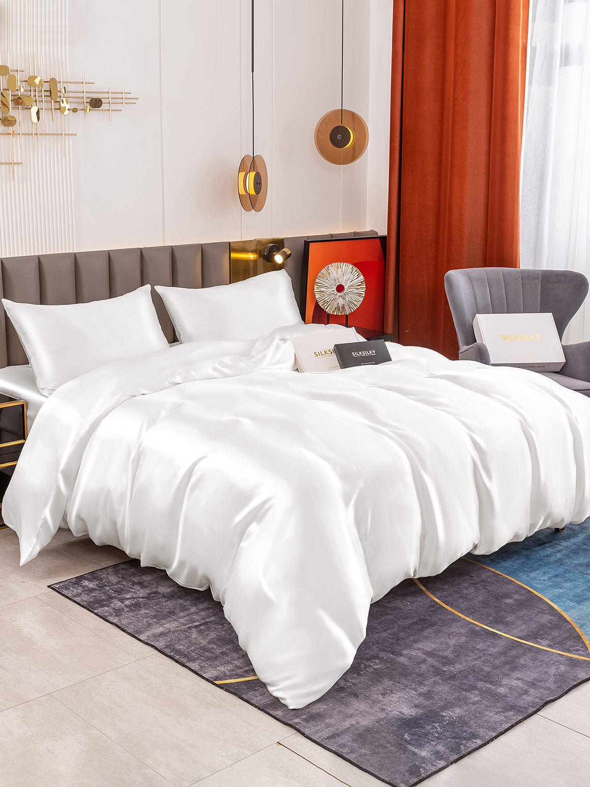 [Bianco] SilkSilky-IT 19Momme Seta pura Bedding Set 002