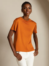 [Arancia] SilkSilky-IT Short Sleeve Magliette donna 006